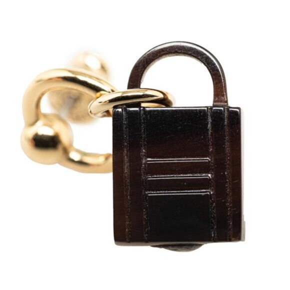 Hermes Gold Plated Buffalo Horn Amulettes Maroquinier Earrings - Picture 4 of 6